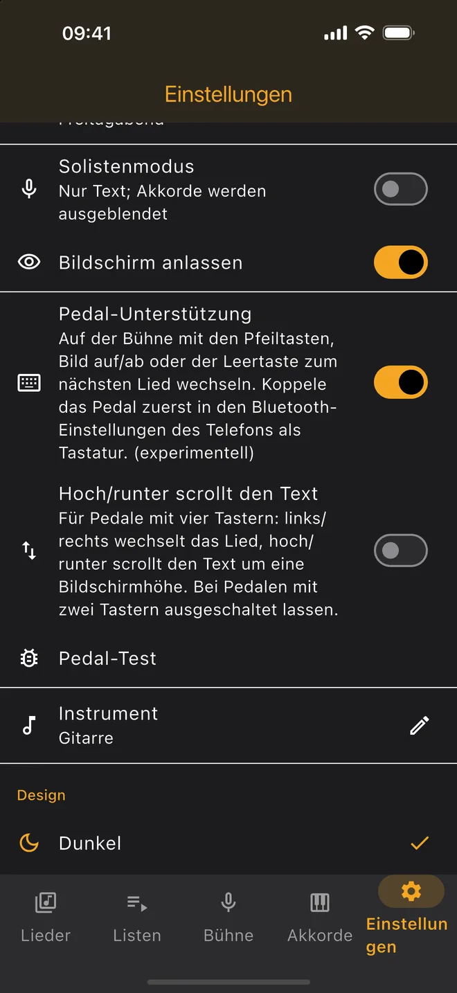 Einstellungen — Pedalunterstützung und Design
