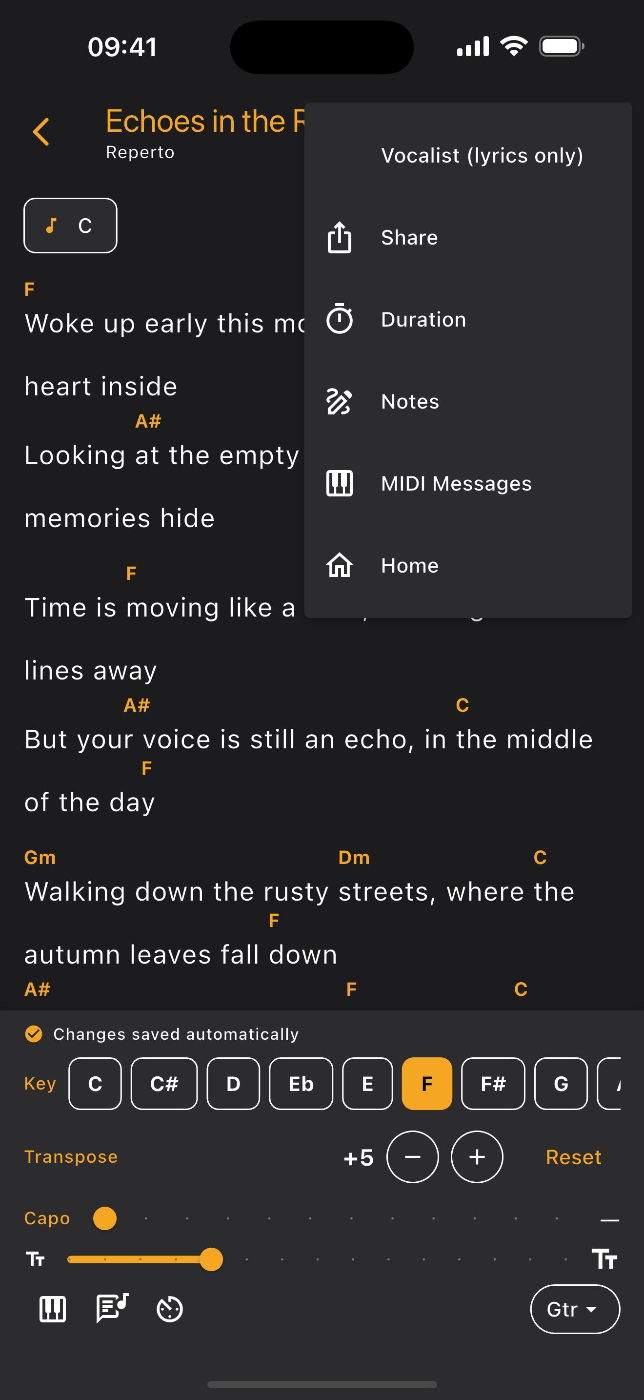 Key picker — transpose