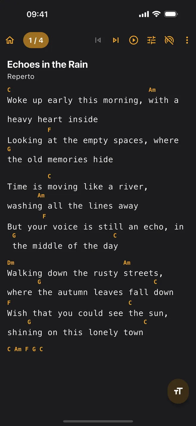 Vista de canción — acordes y letra
