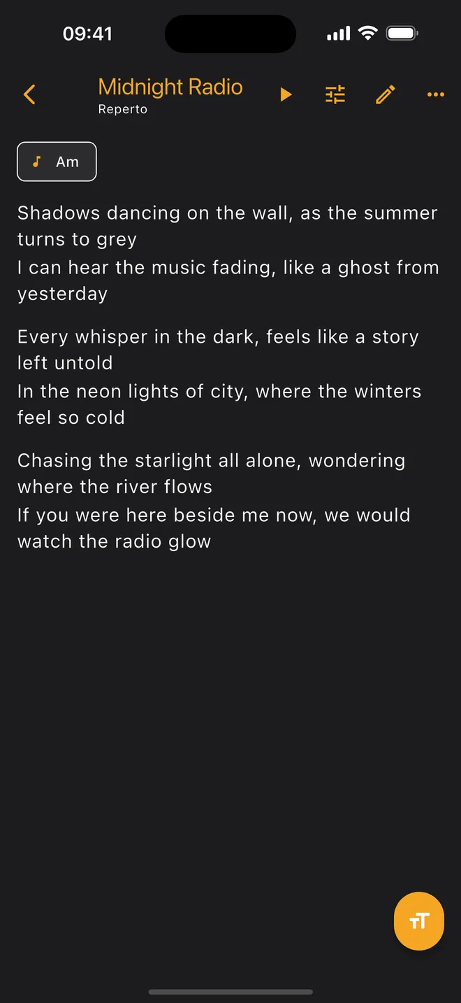Modo vocalista — apenas a letra