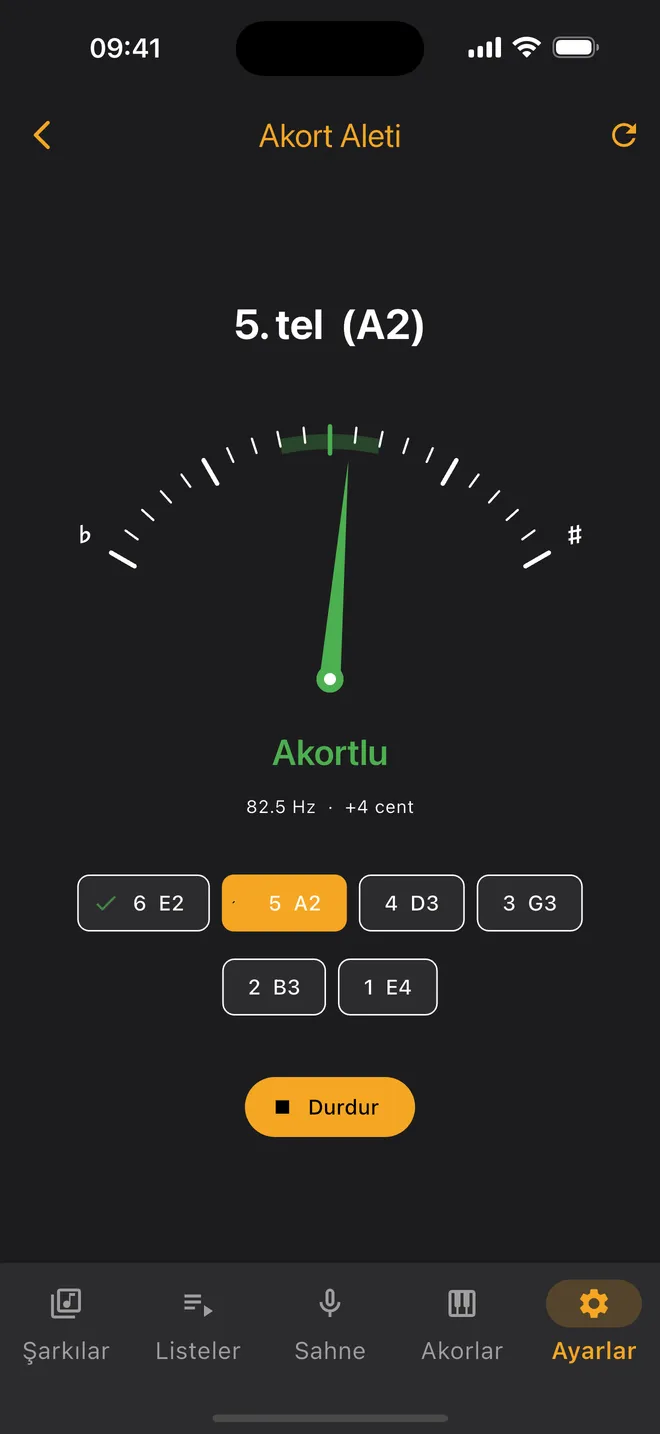 Akort aleti — rehberli akort, tel tel